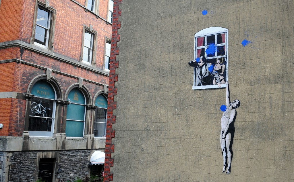 Ok, we had to show one Banksy! Naked Man is found on Bristol's Park Street.