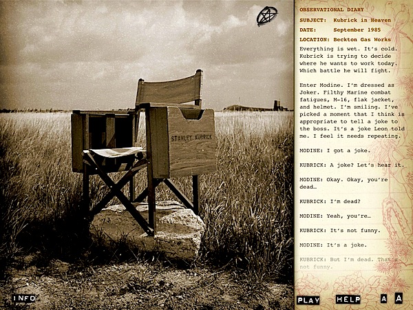 Stanley Kubrick's director chair: an image from 'Full Metal Jacket Diary'