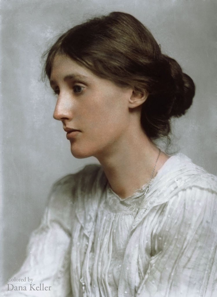 Virginia Woolf colorized photo