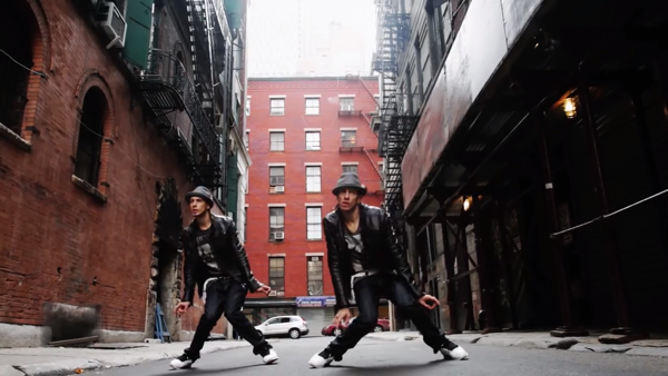 The Lombard Twins get angular in a NYC alleyway
