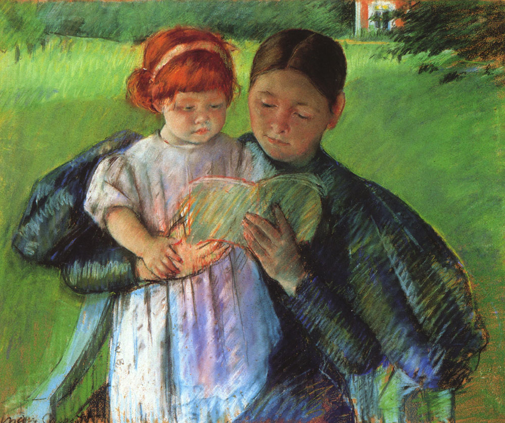 "Nurse Reading to a Little Girl," (1895) by Mary Cassatt, courtesy of Wikipaintings