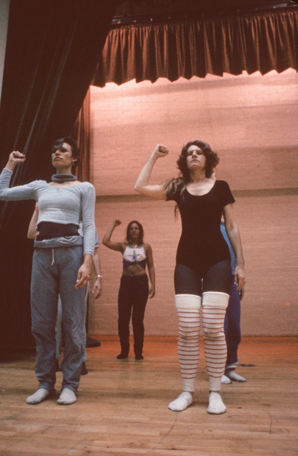 Sarah rehearses with Krenny (on right)
