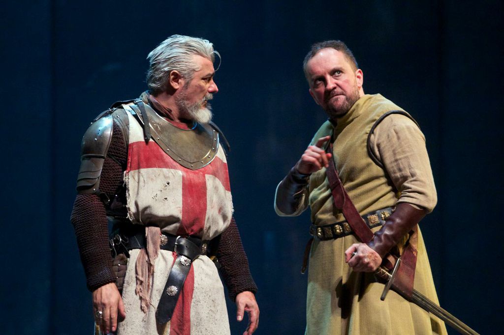Darrell D'Silva as Siward (left) and Keith Fleming as Macduff in Dunsinane at the Wallis.