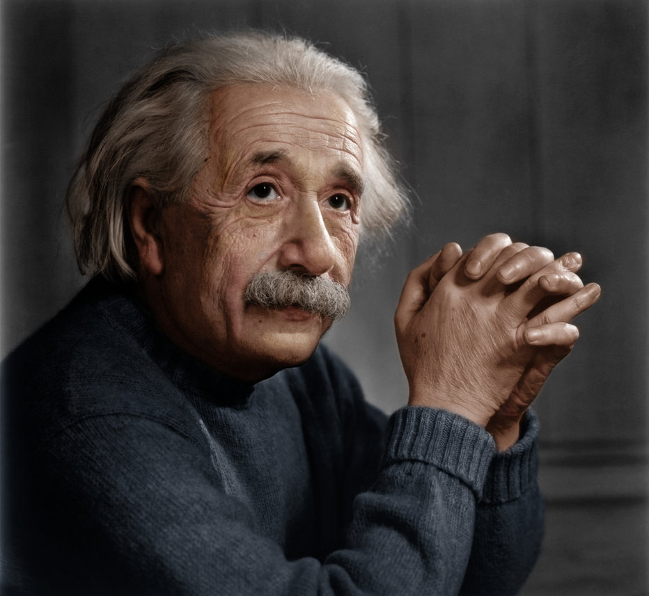 Colorized photo of Albert Einstein