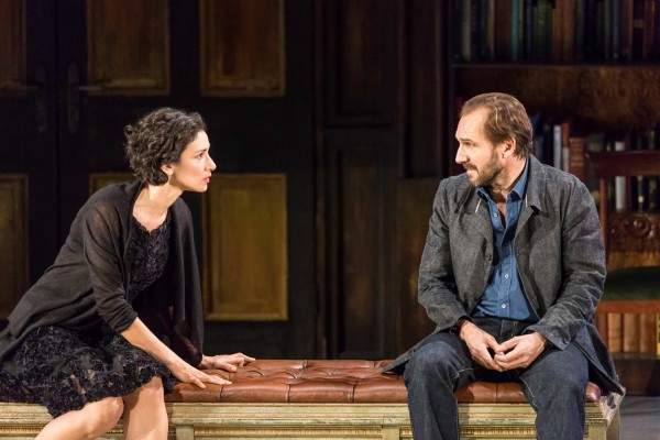 Indira Varman and Ralph Fiennes in the NT Live broadcast of Man and Superman Credit: Johan Persson