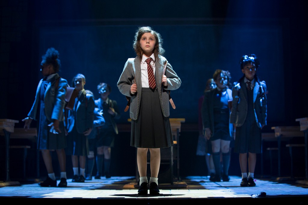 Mia Sinclair Jenness and the Company of Matilda The Musical  st The Ahmanson Theatre. 