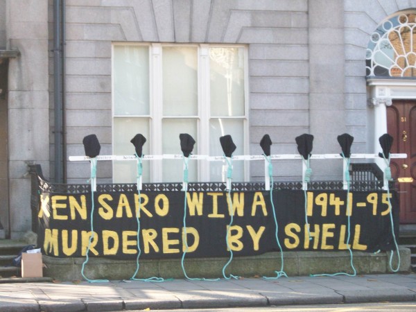 graffiti ken saro wiwa murdered by shell with date