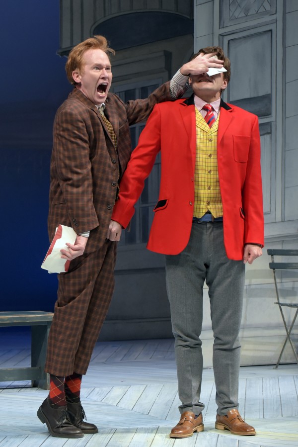 Dan Donohue and William Connell in a tricky moment in One Man, Two Guvnors at SCR.