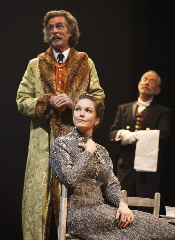 John Glover, Diane Lane, and Joel Grey in The Cherry Orchard Credit: Joan Marcus