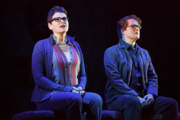 Kate Shindle and Robert Petkoff in Fun Home at The Ahmanson Theatre.
