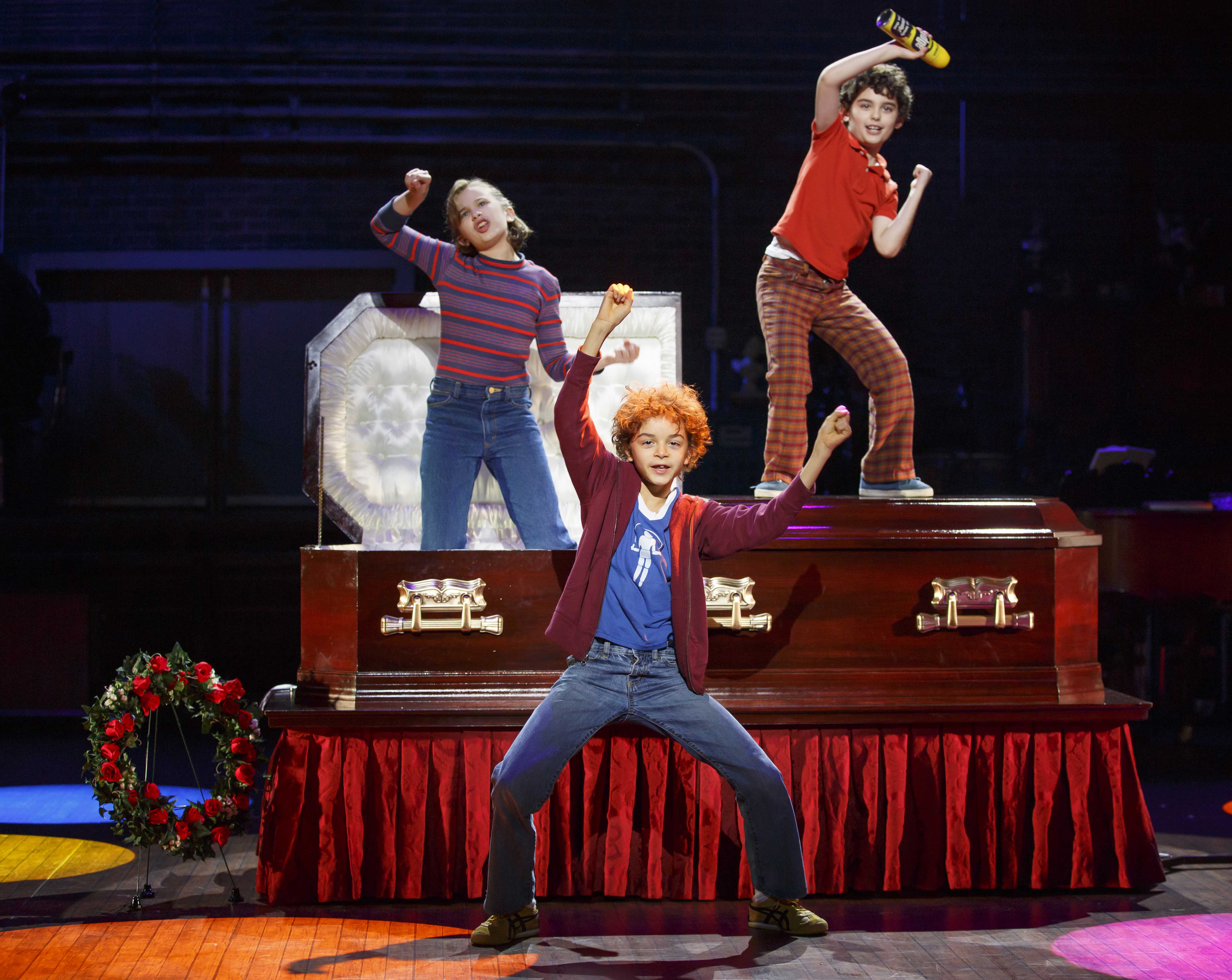 Alessandra Baldacchino, Pierson Salvador, Lennon Nate Hammond as Alison and brothers Christian and John. Fun Home©Joan Marcus-CTG