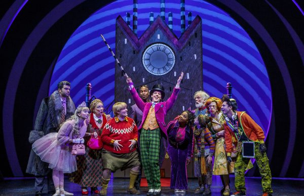 Christian Borle (center) and the cast of Charlie and the Chocolate Factory. Credit: Joan MArcus