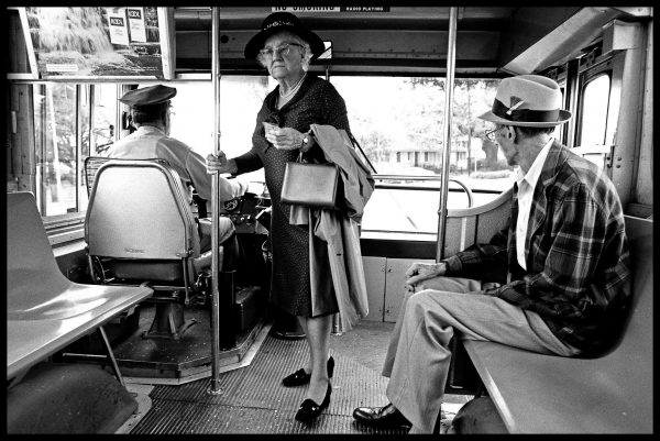 Lady on bus, New Orleans (c) Elisa Leonelli 1976