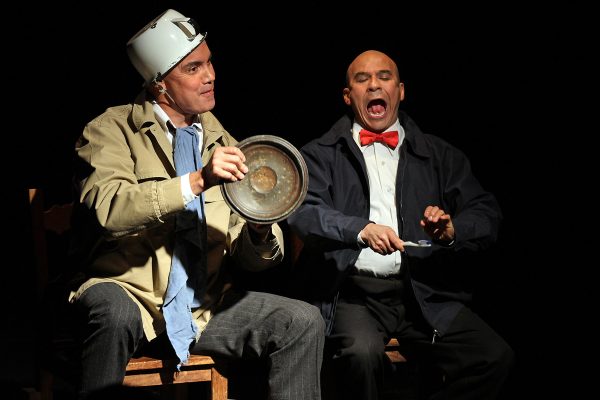 l-r, Jesús Castaños-Chima and Tony Durán in La Razon Blindada at 24th Street Theatre. Photo by Juan Tallo.