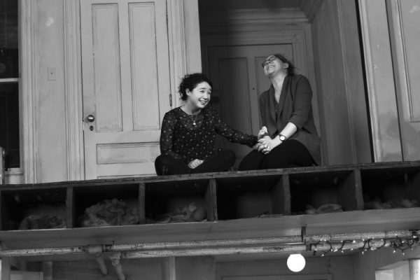 l-r, Sarah Steele & Cassie Beck in The Humans at The Ahmanson Theatre. Photo by Brigitte Lacombe.