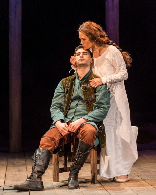 Raffi Barsoumian and Emily Swallow in The SCLA Henry IV. Photo by Craig Schwartz.