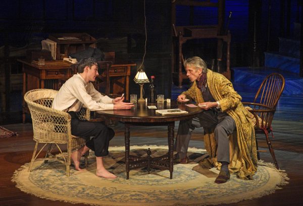 l-r: Matthew Beard & Jeremy Irons in Long Day's Journey Into Night at The Wallis. Photo by Lawrence K. Ho.