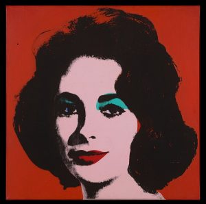 Andy Warhol, Liz #6 (Early Colored Liz), 1963, acrylic and silkscreen ink on linen. San Francisco Museum of Modern Art, fractional purchase and bequest of Phyllis C. Wattis, (c) The Andy Warhol Foundation for the Visual Arts Inc. / Artist Rights Society (ARS), New York.
