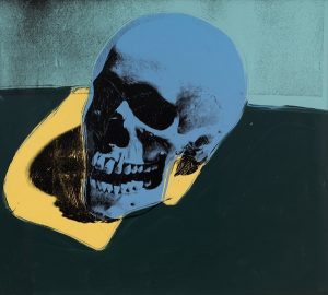 Andy Warhol, Skull, 1976, acrylic and silkscreen ink on canvas. Collection of Larry Gagosian, (c) The Andy Warhol Foundation for the Visual Arts Inc. / Artist Rights Society (ARS), New York.