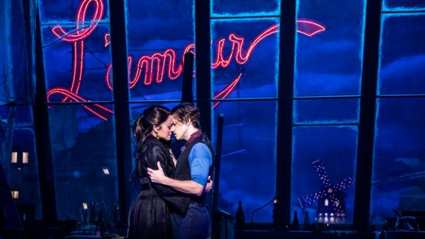 Karen Olivo and Aaron Tveit in Moulin Rouge. Credit: Matthe Murphy