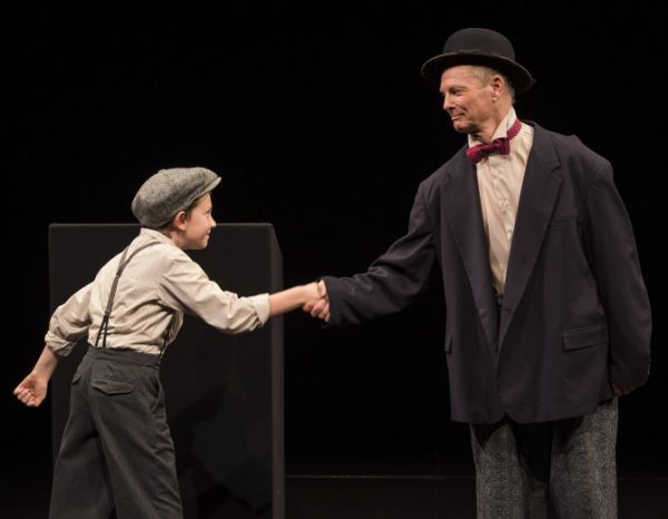 l-r, Benjamin Taylor, the only other actor to share the stage briefly with Bill Irwin in On Beckett at the Kirk Douglas Theatre in Culver City.