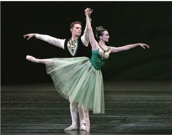 James Fayette and Jenifer Ringer in "Emeralds." Photo courtesy of New York City Ballet.