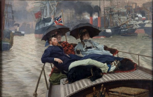 James Tissot, On the Thames, about 1876, oil on canvas, collection of the Hepworth Wakefield.