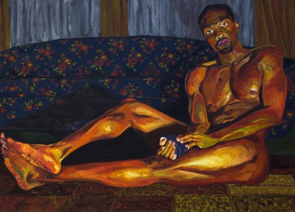 Jordan Casteel, Yahya, 2014; oil on canvas; collection of Jim and Julie Taylor; © Jordan Casteel; image courtesy of Sargent's Daughters, New York.