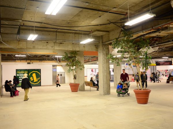 shopping centre basement concourse under renovation