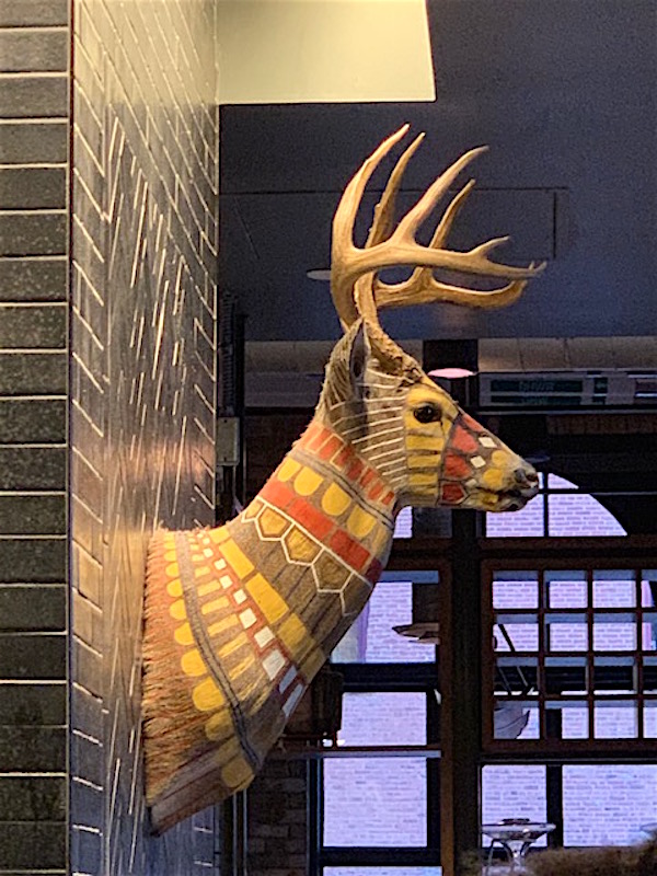 Artist Cassandra Smith's painted deer head / Photo: Theo Page