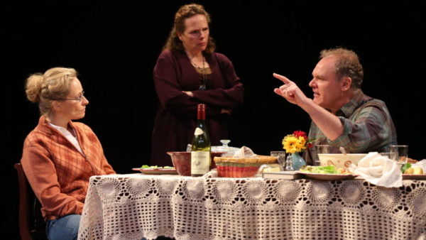 Laila Robbins, Maryann Plunkett, and Jay O. Sanders in That Hopey Changey Thing, one of Richard Nelson's Apple Family Plays. Credit: Carol Rosegg