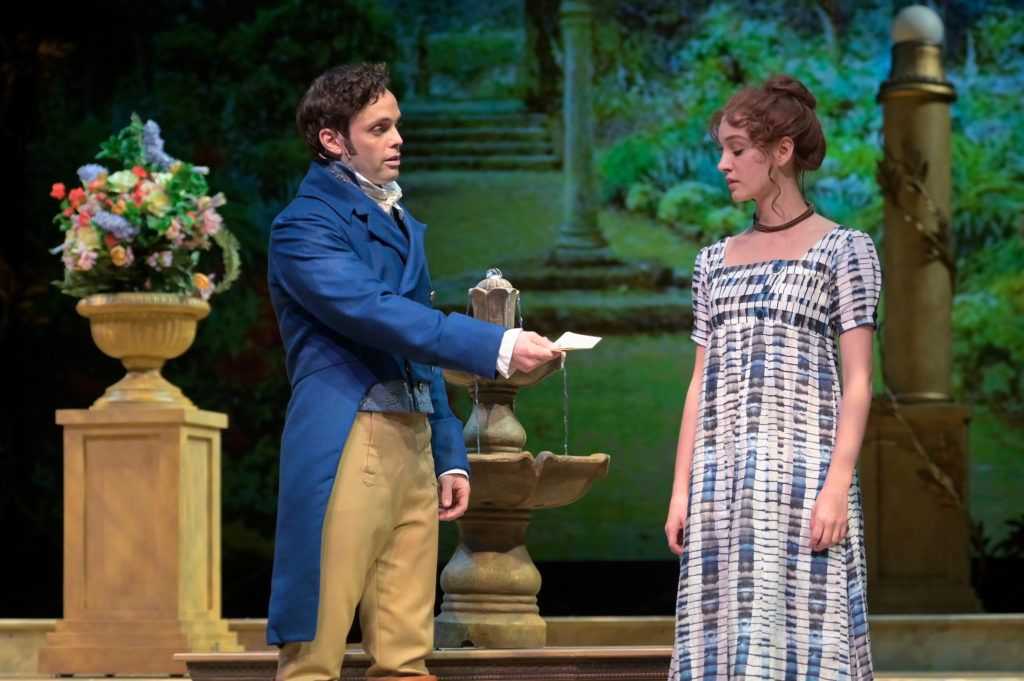 Justin Mortelliti and Mary Mattison in Pride and Prejudice which will be live streamed on April 10. Credit: Kevin Berne